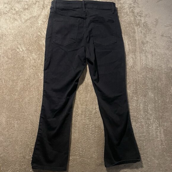 White House Black Market Jeans Womens 8 The Boot Crop Black Embroidered Rose - Picture 3 of 9